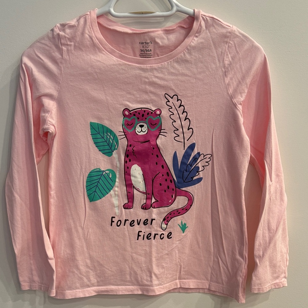 Carter's Pink 'Forever Fierce' Long Sleeve Tee